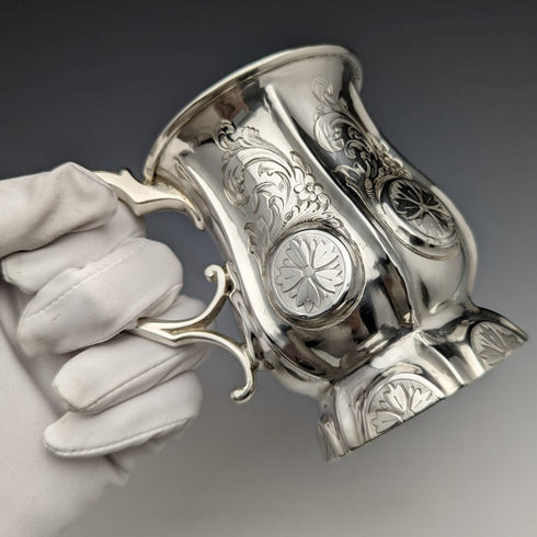 1856年 英国アンティーク 純銀製マグカップ 164g